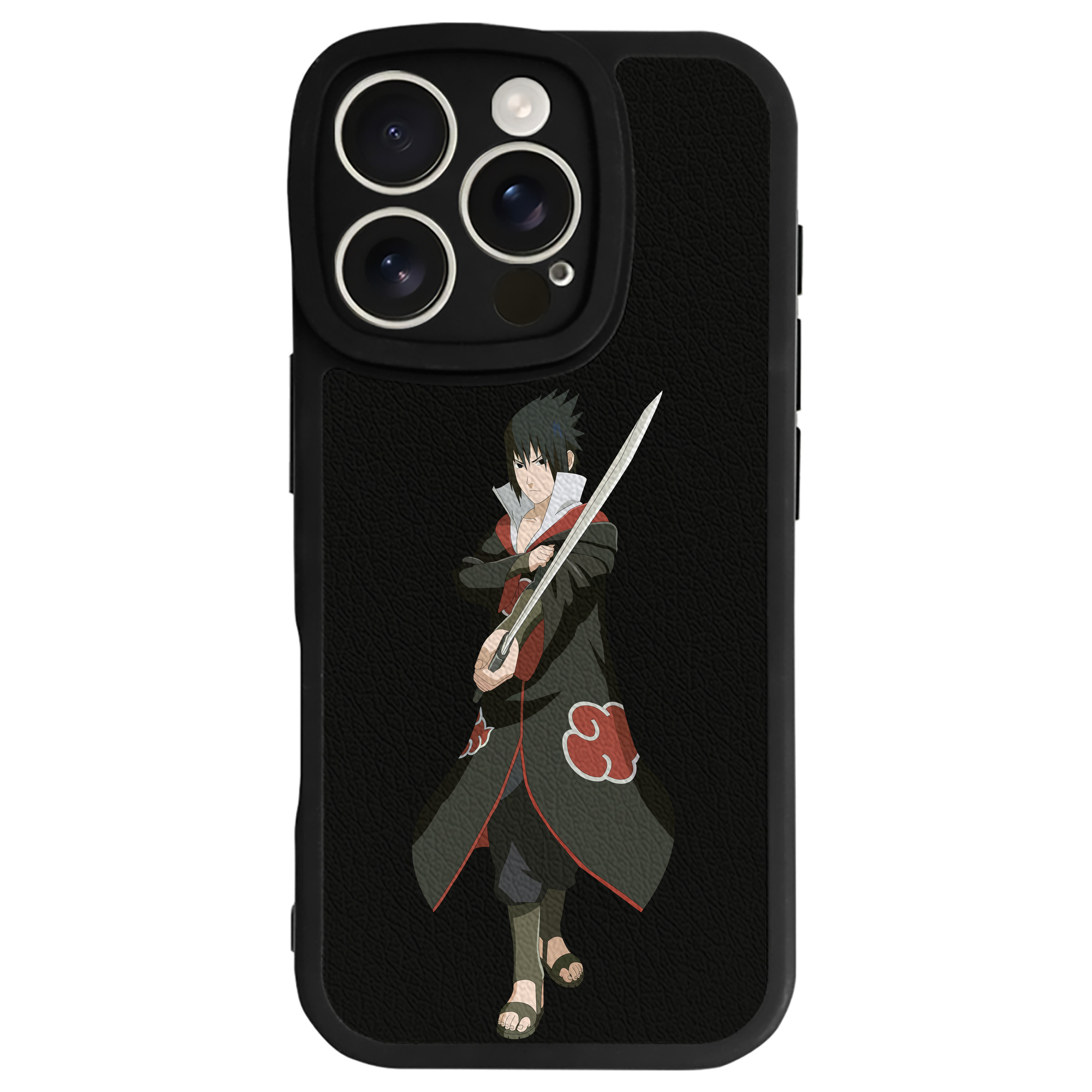 （画像用） NARUTO -ナルト- うちは サスケ Uchiha Sasuke 【iPhone 16シリーズ対応】シリコンスマホケース（レザー調） 材質：シリコン